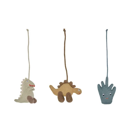 OYOY Dino Mini Spielzeug für Spielbogen, beige/saffron/aqua blue