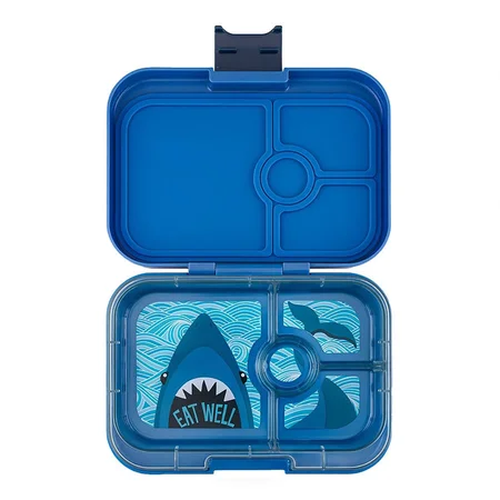 Yumbox Panino Lunchbox mit 4 Fächern, Monte Carlo blau/Haifischschale