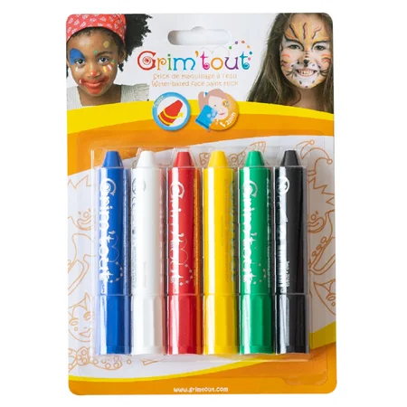 Grim Tout Kinderschmink-Stifte, 6 stk - klassisch