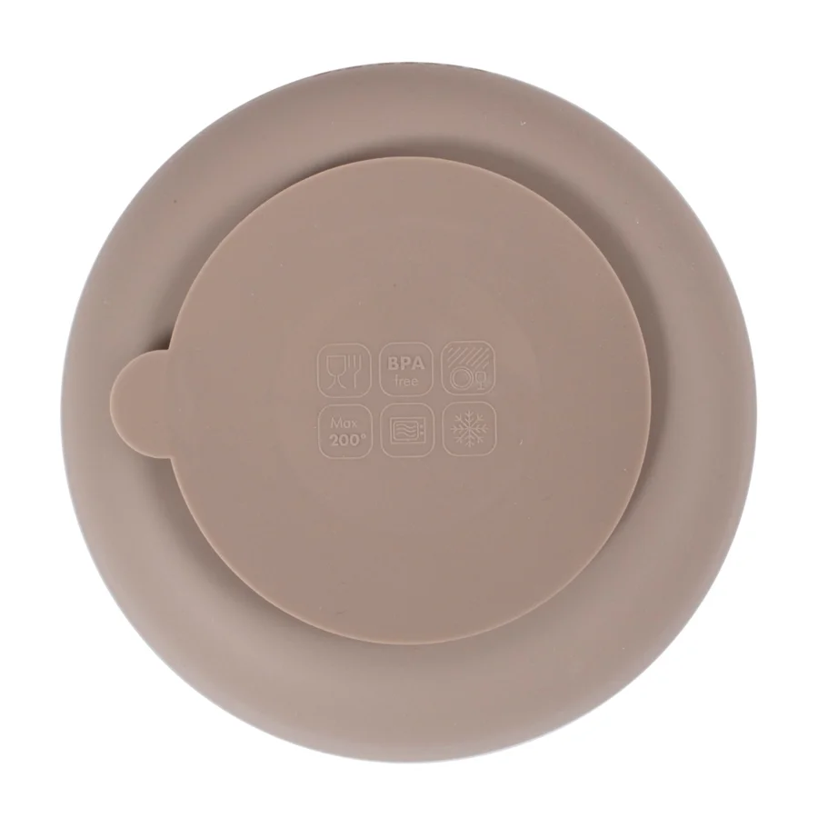 FILIBABBA Silikon-Saugnapfteller 2er-Pack, warm grey