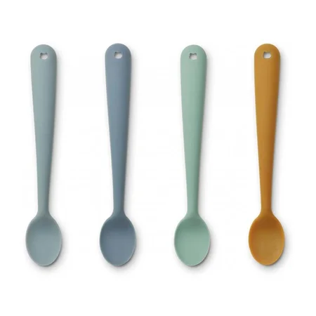 4er-Pack Silikonlöffel, Blue Mix, Liewood 