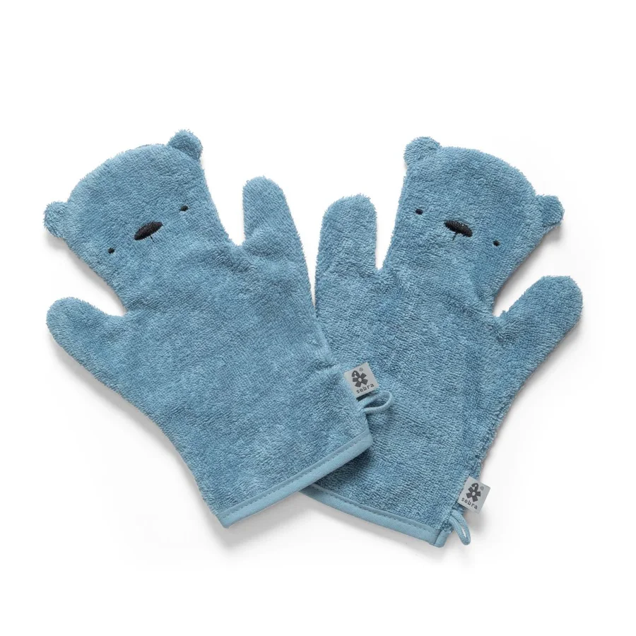 Sebra 2er-Pack Waschlappen, blau