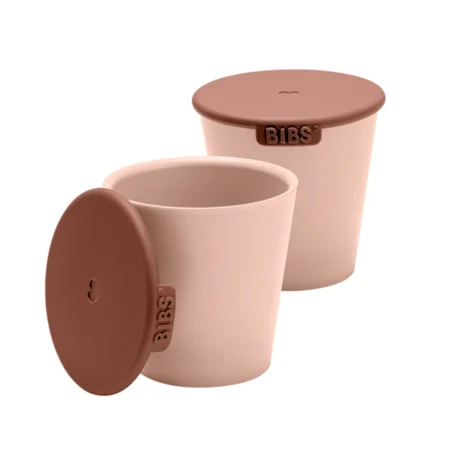 BIBS 2er-Pack Becher m. Deckel, blush
