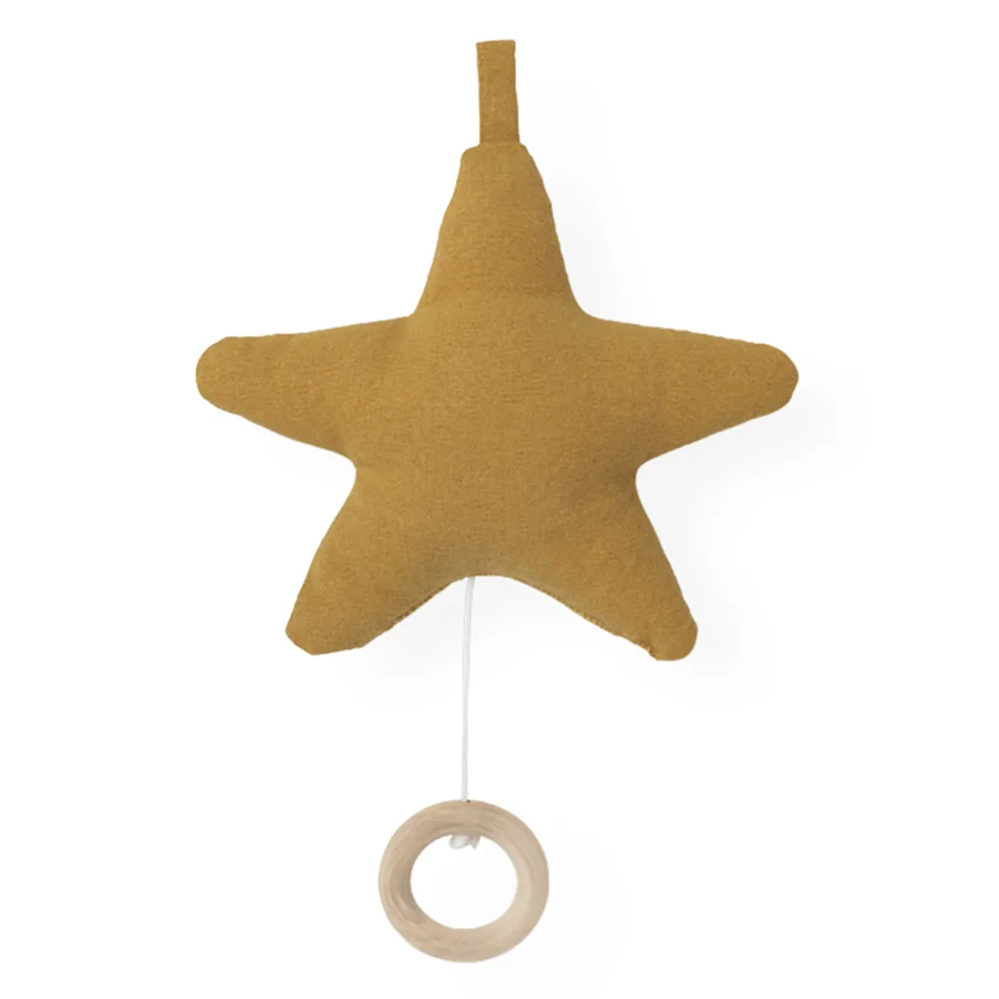 Ferm Living musikuro, stjerne - mustard