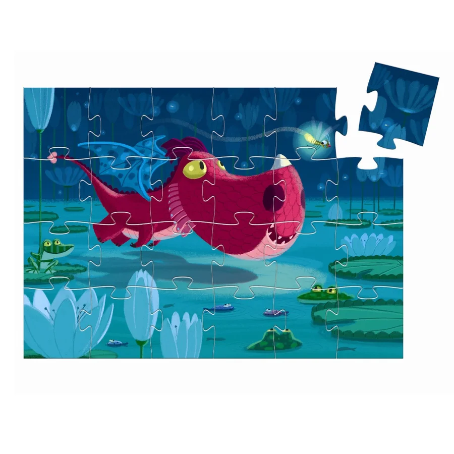 Djeco Silhouetten-Puzzle, Drache Edmond - 24 Teile