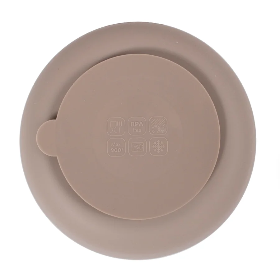 FILIBABBA Silikon-Saugnapfschüssel  2er-Pack, warm grey