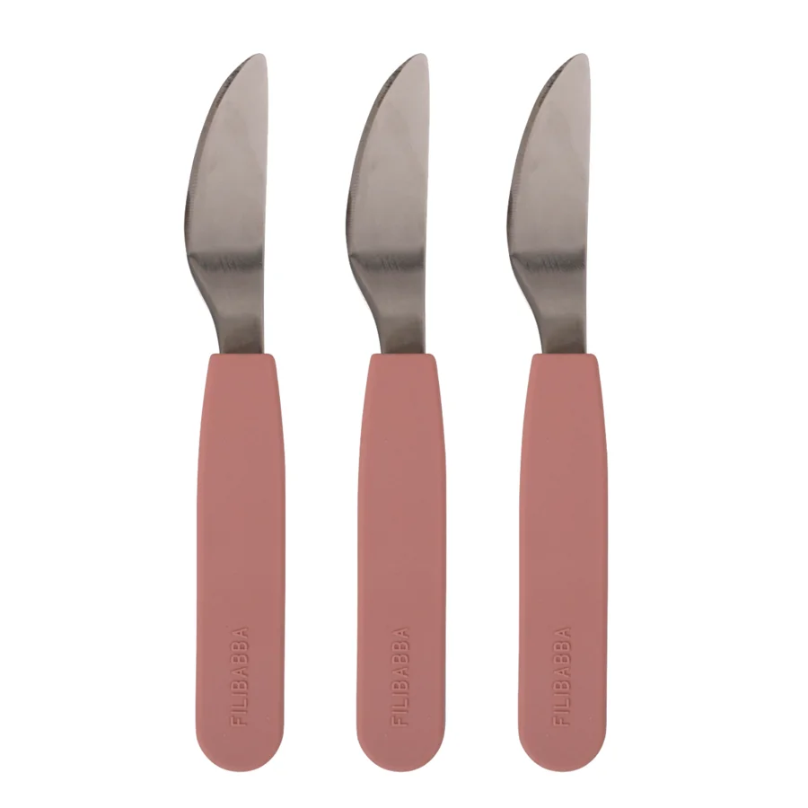 Filibabba Silikon-Messer 3er-Pack, rose