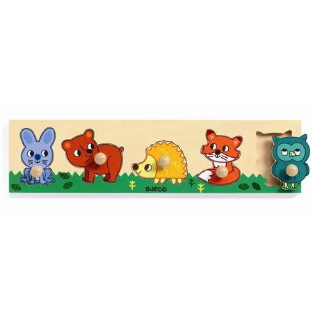 Djeco Knaufpuzzle, Tiere des Waldes