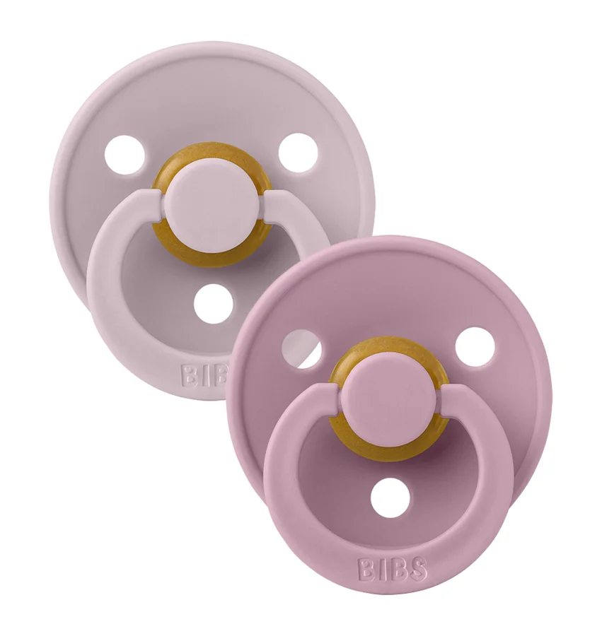Bibs 2-pak rund sut, str 2 - Dusky Lilac/Heather