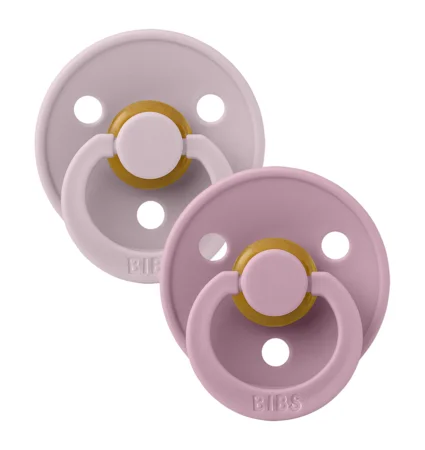 Bibs 2-pak rund sut, str 2 - Dusky Lilac/Heather