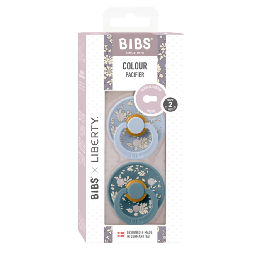 BIBSxLiberty 2er-Pack Schnuller, Gr. 2 (6-18 Monate) capel / dusty blue mix