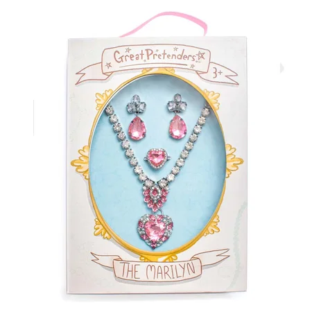 Great Pretenders Schmuckset "The Marilyn", pink/silver 4 Stück