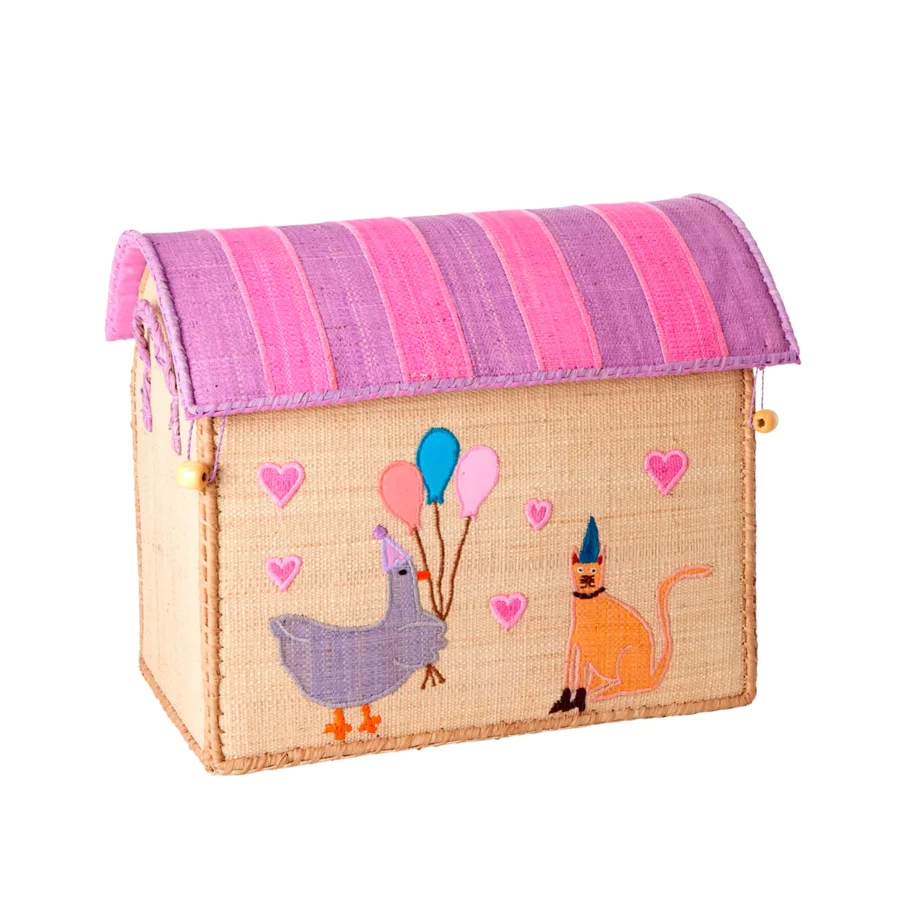 Rice Aufbewahrungshaus-Kiste, party animal pink - klein