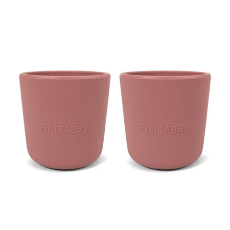 FILIBABBA Silikon-Becher 2er-Pack, rose