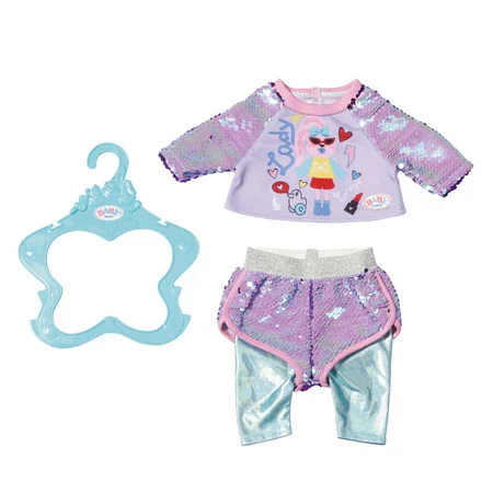 BABY Born Pailletten-Shorts und Pullover, 43 cm