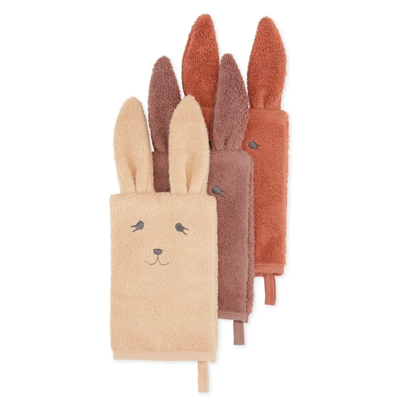 Konges Sløjd 3er-Pack Waschlappen, Bunny