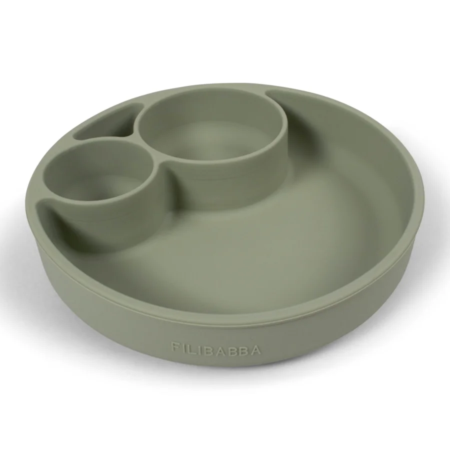 FILIBABBA Silikon-Saugnapfteller mit Fächern, green