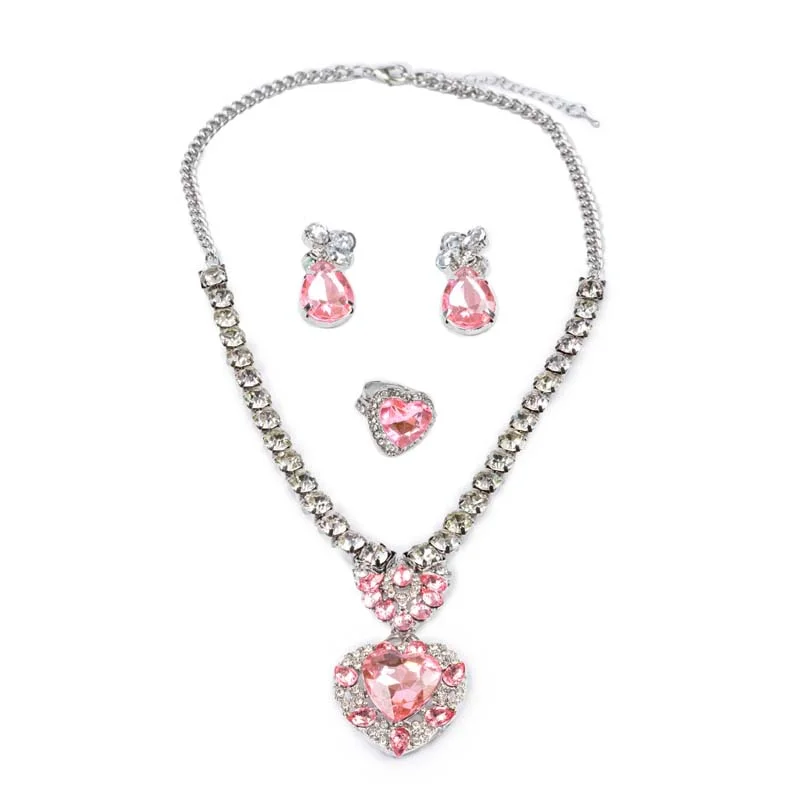 Great Pretenders Schmuckset "The Marilyn", pink/silver 4 Stück