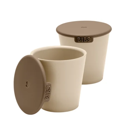 BIBS 2er-Pack Becher m. Deckel, vanille