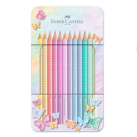 Sparkle Buntstifte in der Metallbox, 12 stk, Faber-Castell 