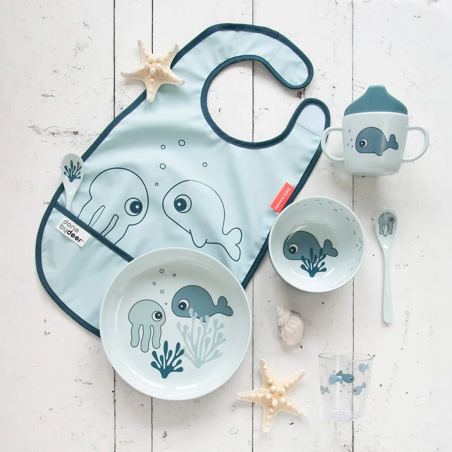 Done by Deer Yummi tallerken, Sea friends Blue