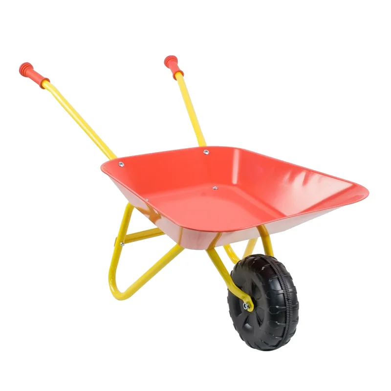 Schubkarre aus Metall, rot