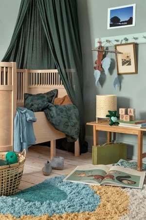 Sebra vævet regnbuetæppe, dusty green
