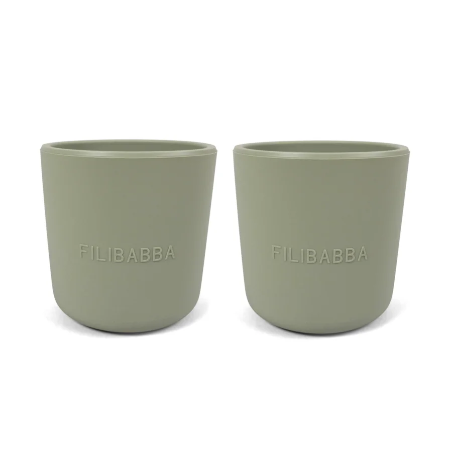 FILIBABBA Silikon-Becher 2er-Pack, green