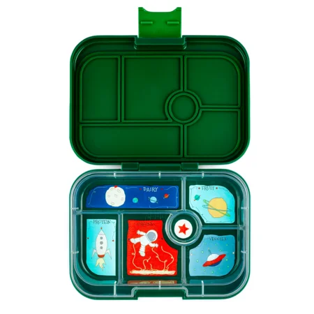 Yumbox originale Brotbox mit 6 Fächern, Explore green-rocket tray