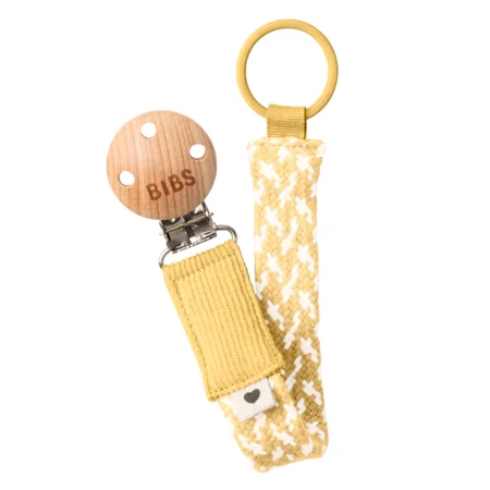 BIBS geflochtene Schnullerkette, pale butter/ivory