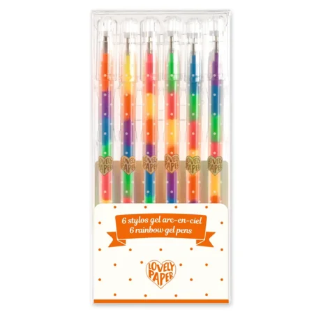 Djeco Lovely Paper 6 Rainbow Gel-Stifte