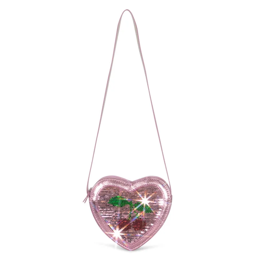 Konges Sløjd Tut Herztasche mit Pailletten, rosa