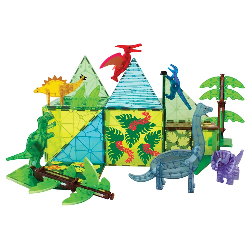 Magna-Tiles Baumagneten, Dino World XL - 50 Teile