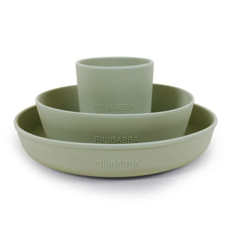 Filibabba Silikon-Geschirrset, green