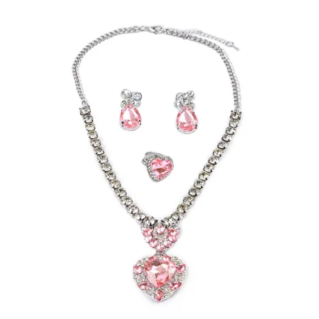 Great Pretenders Schmuckset "The Marilyn", pink/silver 4 Stück
