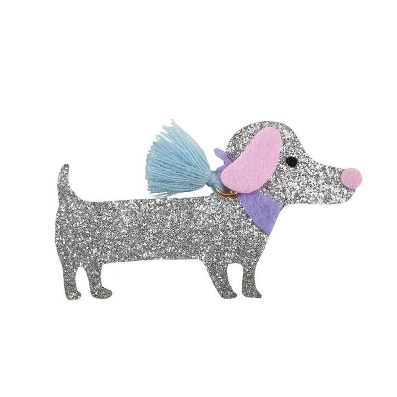 Great Pretenders hårclips, glitter hund