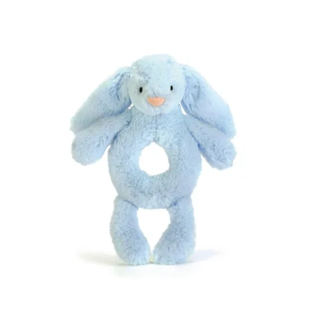 Jellycat bamse, bashful kanin rangle lyseblå