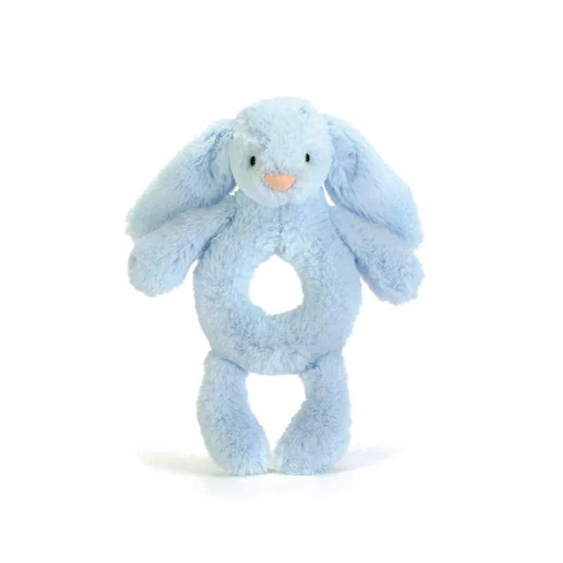 Jellycat bamse, bashful kanin rangle lyseblå