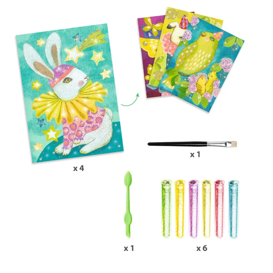 Djeco Kreativbox mit Glitzer, Karneval der Tiere