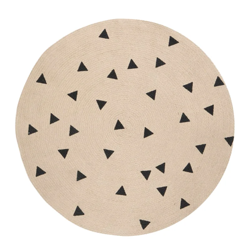 Ferm Living Teppich, rund Dreiecke - small
