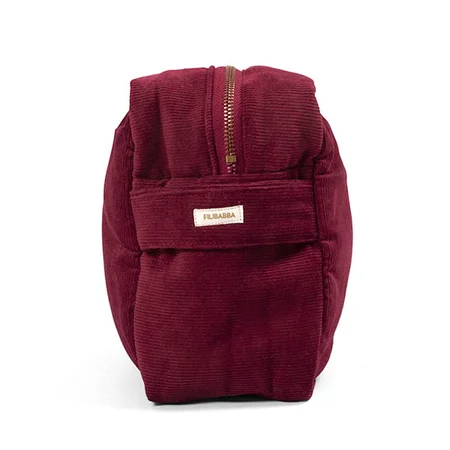 Filibabba stor toilettaske babyfløjl, Deeply Red
