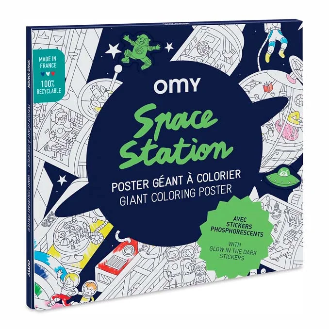 OMY gigantisches Plakat zum Anmalen inkl. Stickern, Weltall