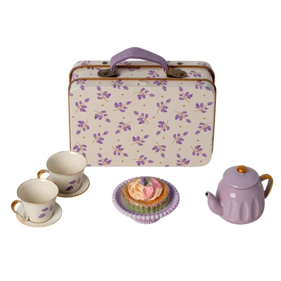 Maileg Nachmittags-Kaffeeset für die Maus - lila madelaine