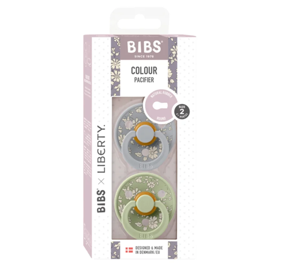 BIBSxLiberty 2er-Pack Schnuller, Gr. 2 (6-18 Monate) capel / sage mix