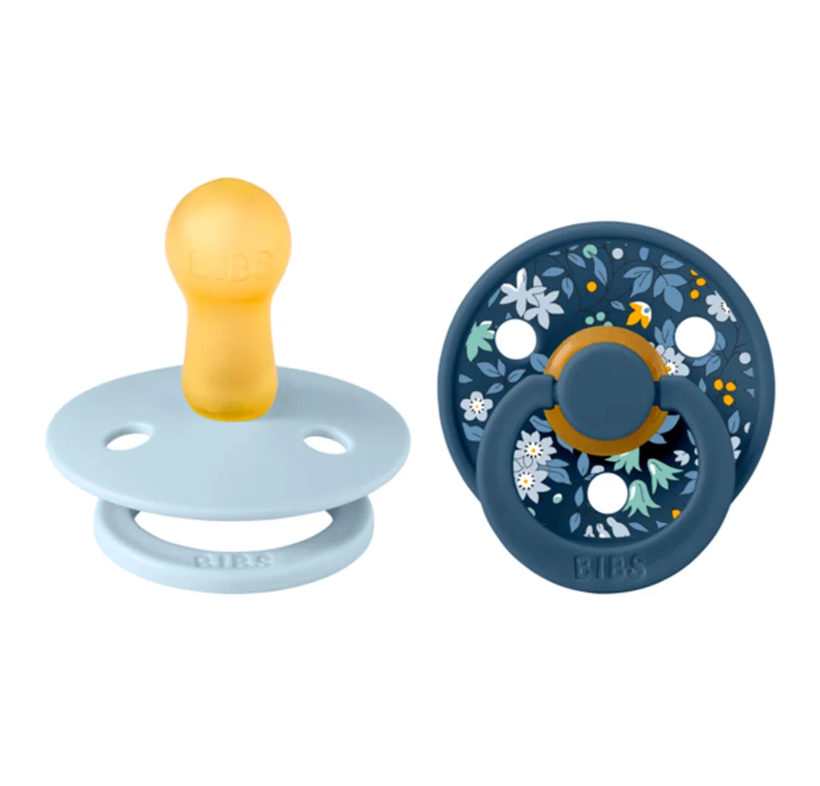 BIBSxLiberty 2er-Pack Schnuller, Gr. 2 (6-18 Monate) chamomile lawn / blue mix