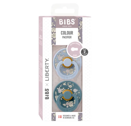 BIBSxLiberty 2er-Pack Schnuller, Gr. 2 (6-18 Monate) capel / dusty blue mix