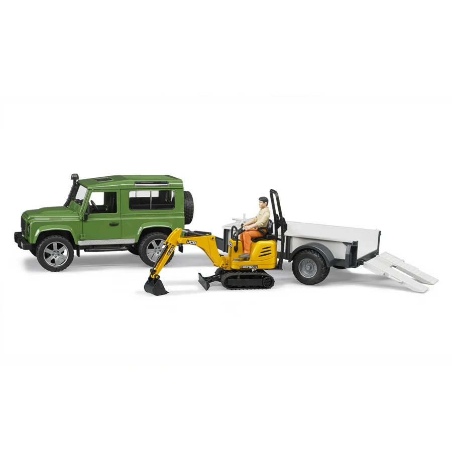 Bruder Land Rover Defender mit Anhänger