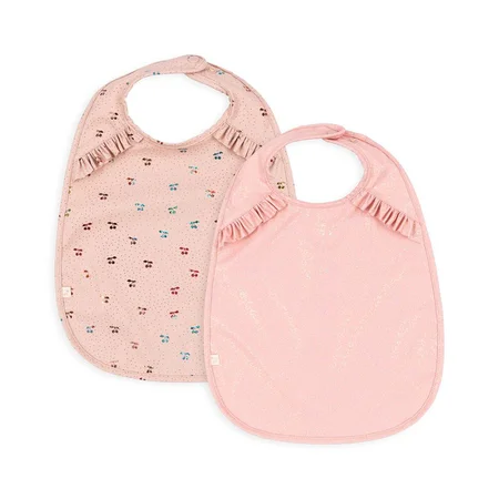 Konges Sløjd 2er-Pack Lätzchen mit Rüsche, cherry sparkle