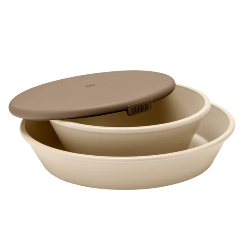BIBS Tellerset m. Deckel, vanille