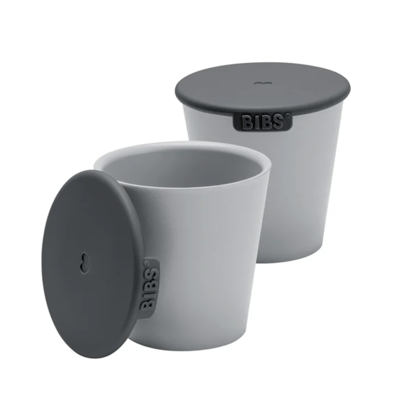 BIBS 2er-Pack Becher m. Deckel, cloud